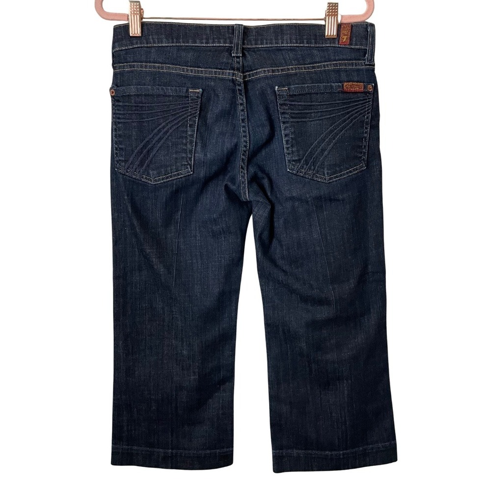 7 For All Mankind Dojo Jeans Womens 29 Low Rise Crop Capri Y2K Dark Wash Denim‎